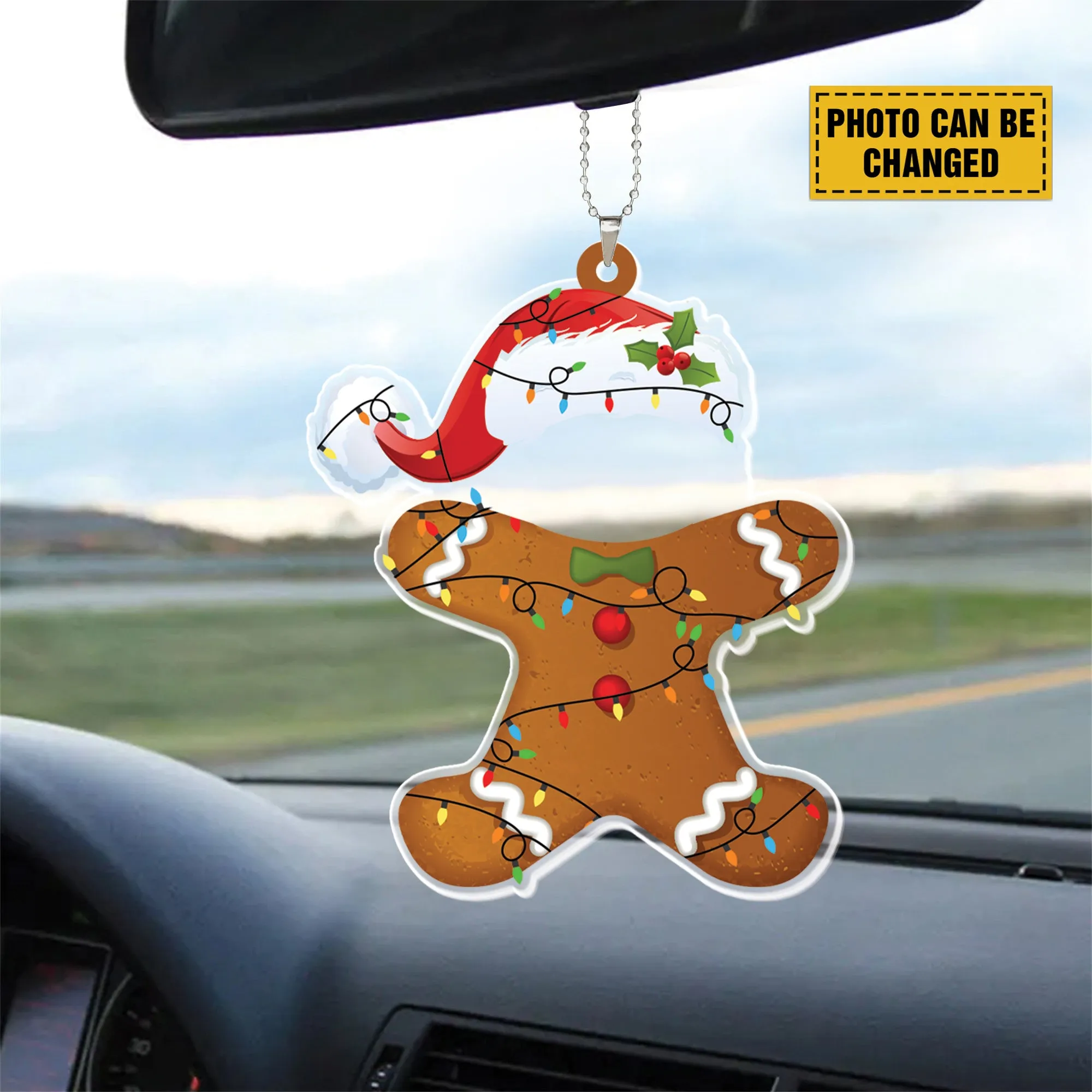 Teesdily | Personalized Grumpy Cat Gingerbread Ornament Christmas, Gingerbread Man Cat Christmas Ornament Car Hanging, Cat Mom, Cat Lover Gifts